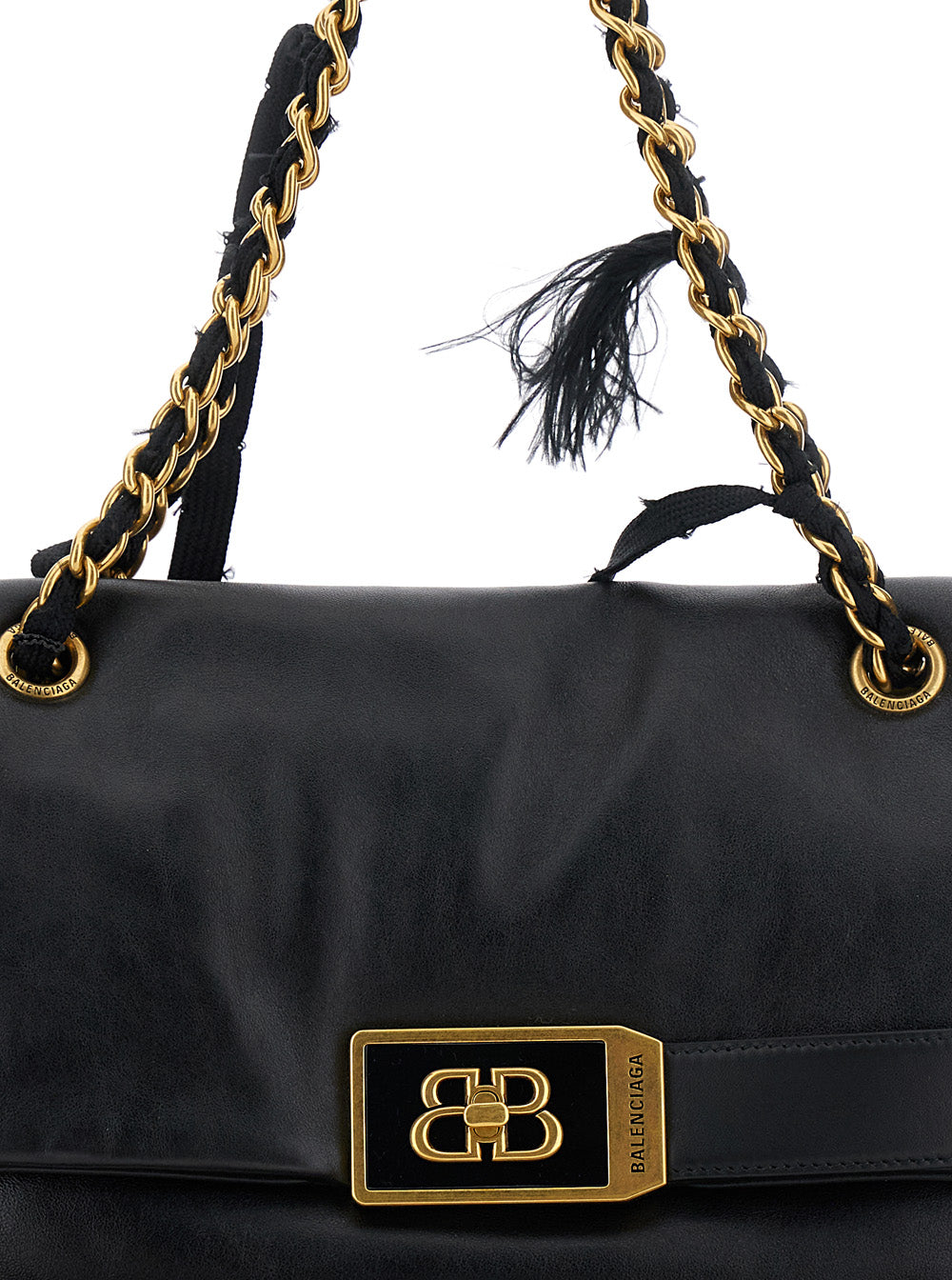Balenciaga Black Crossbody Bag With Logo Plaque
