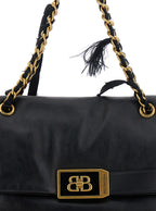 Balenciaga Black Crossbody Bag With Logo Plaque