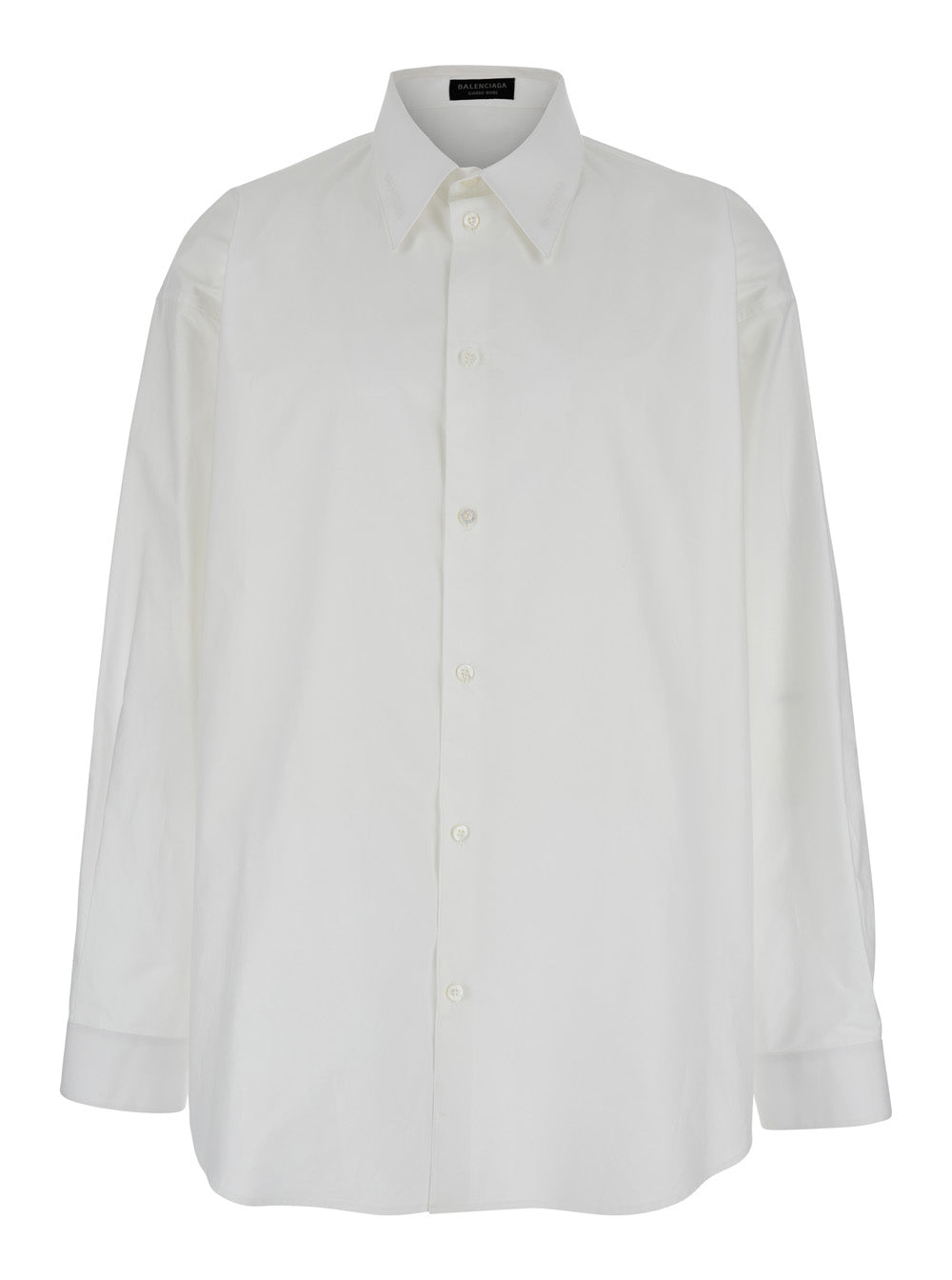 Balenciaga White Cotton Shirt With Pointed Collar