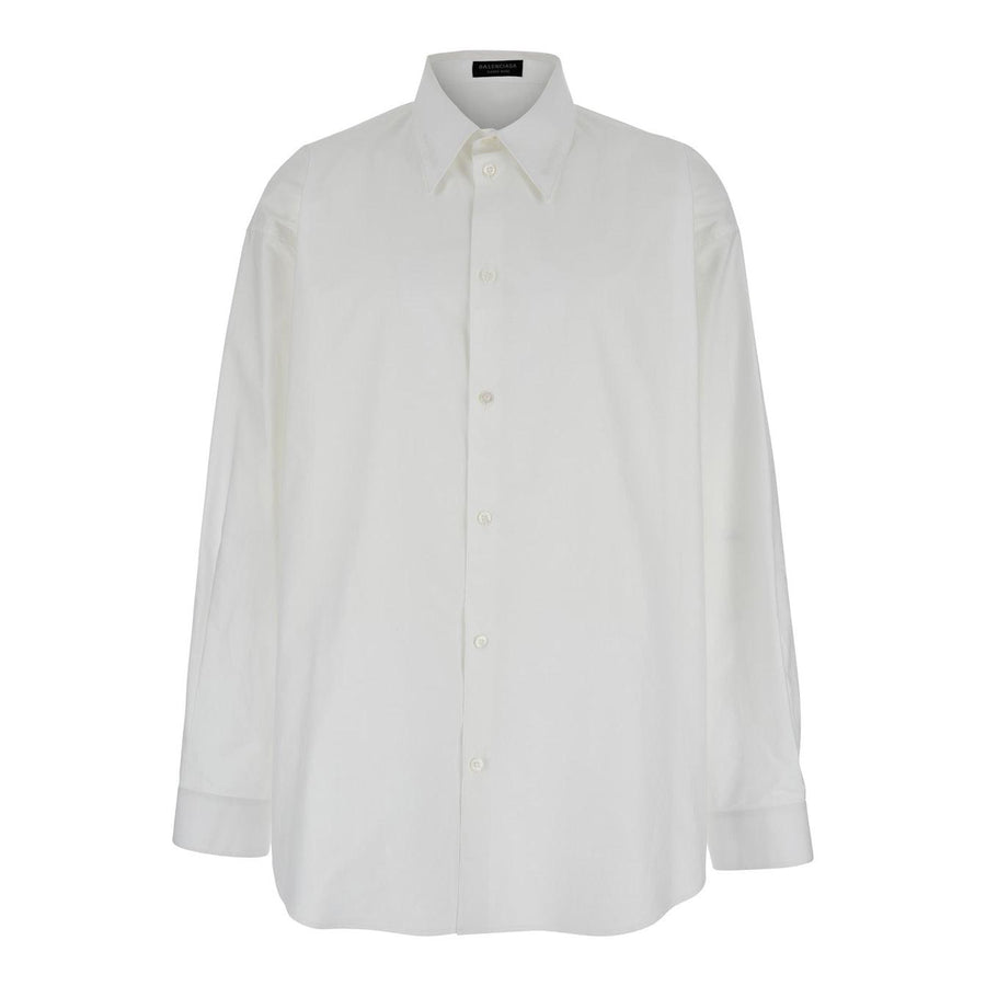 Balenciaga White Cotton Shirt With Pointed Collar