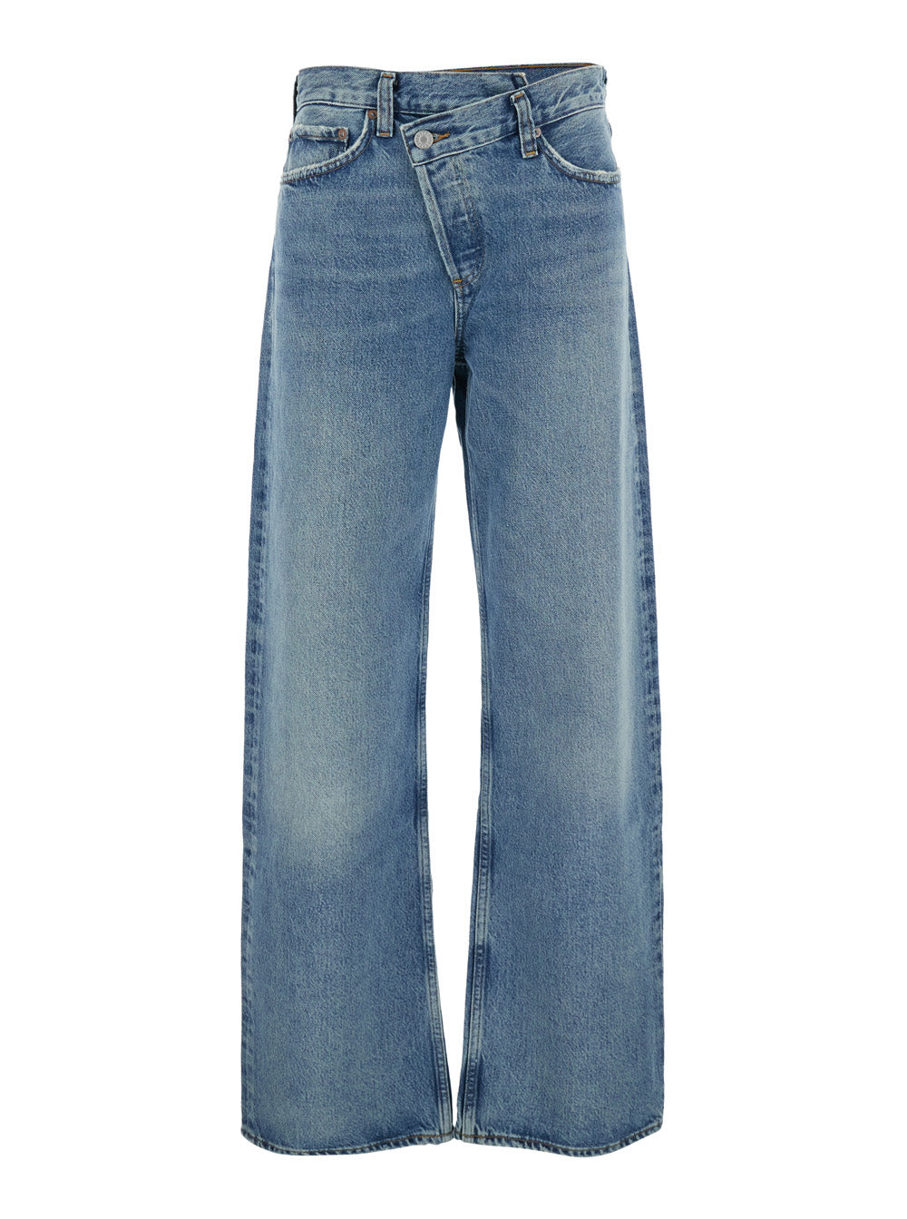 Jeans Asymmetrical Wide-Leg Blue Denim