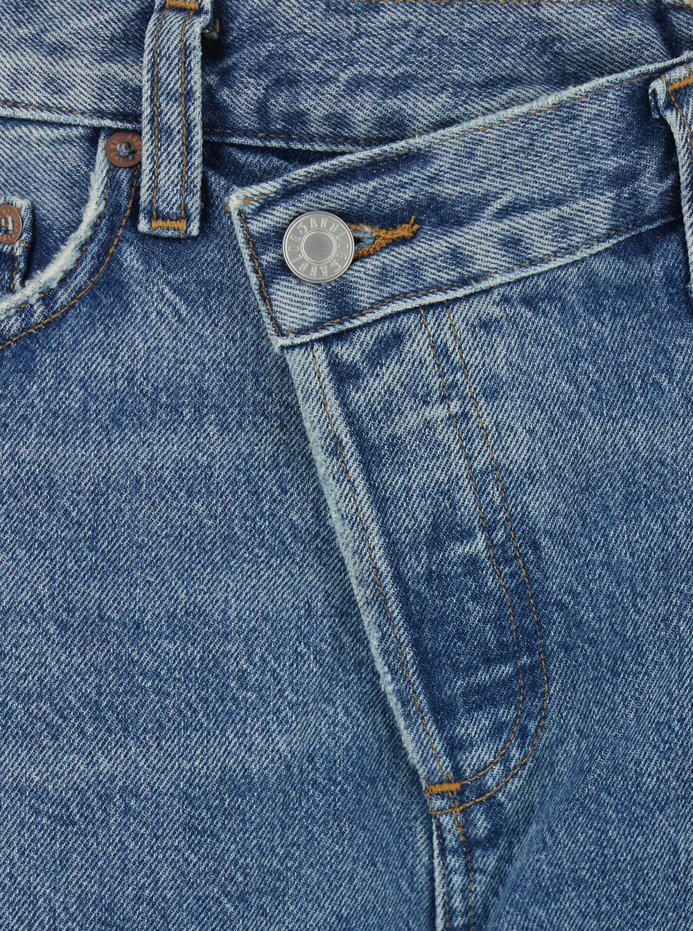 Jeans Asymmetrical Wide-Leg Blue Denim