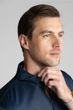 Short Sleeve Button Down Polo Dot // Navy