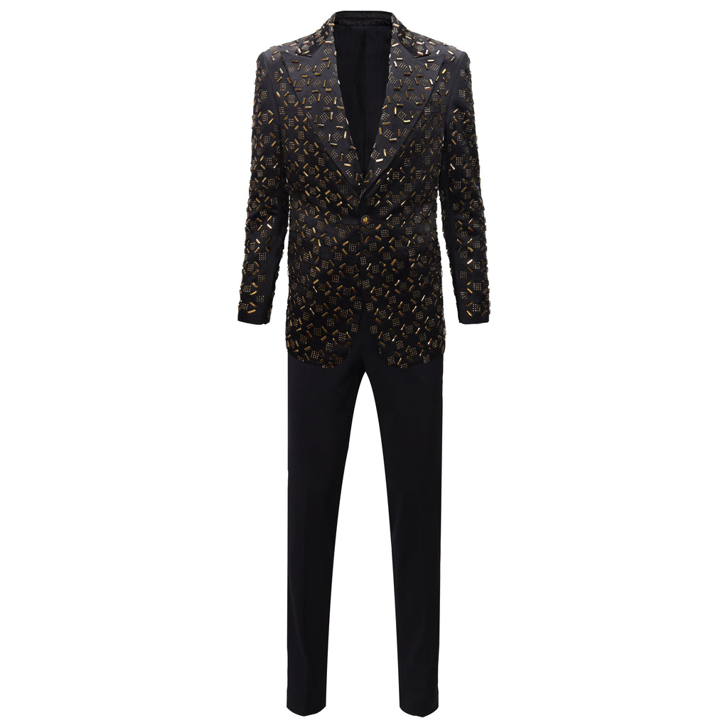 Barocco Golden Edge Men's Suit - Black/Gold
