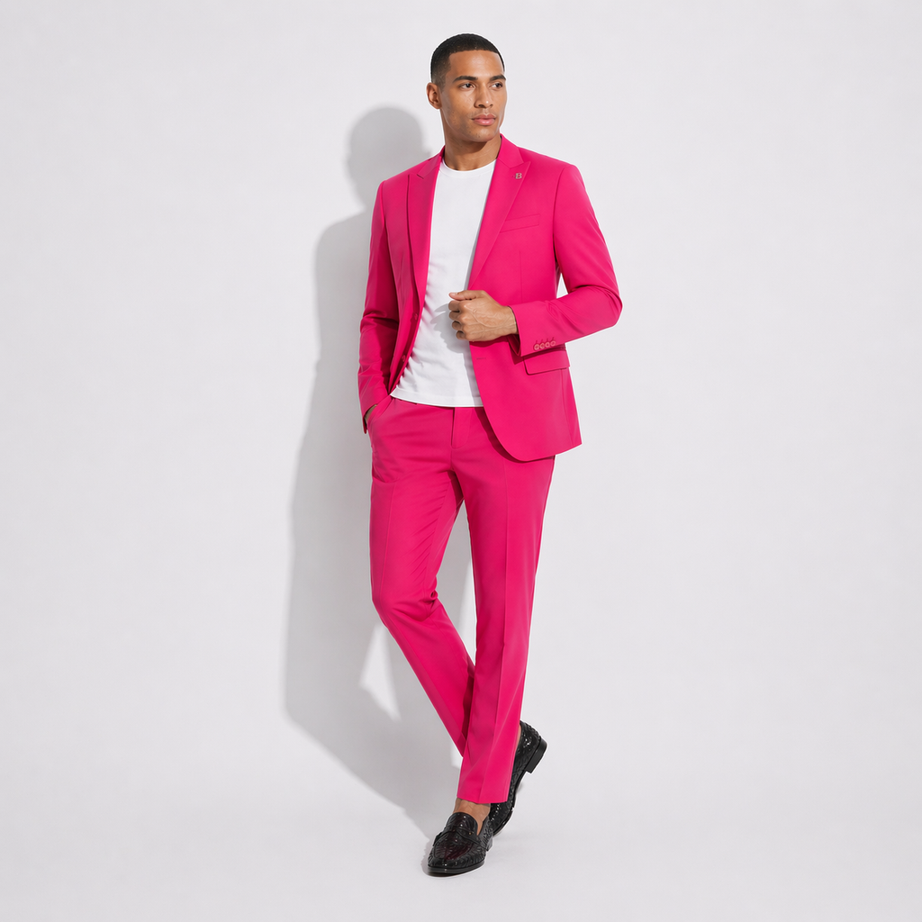 Barocco Essence Signature Men's Suit - Fuchsia