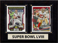 Super Bowl LVIII 2023 NFL Donruss Christian McCaffrey 49ers 2 Card Plaque 6x8