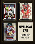 Super Bowl LVIII San Francisco 49ers CMAC Deebo Kittle 2023 3 Card Plaque