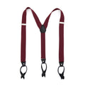 Burgundy Button-End Unisex Suspenders