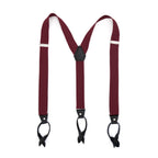 Burgundy Button-End Unisex Suspenders