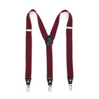 Burgundy Clip-On Unisex Suspenders