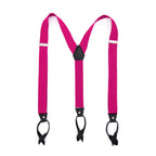 Fuchsia Button-End Unisex Suspenders