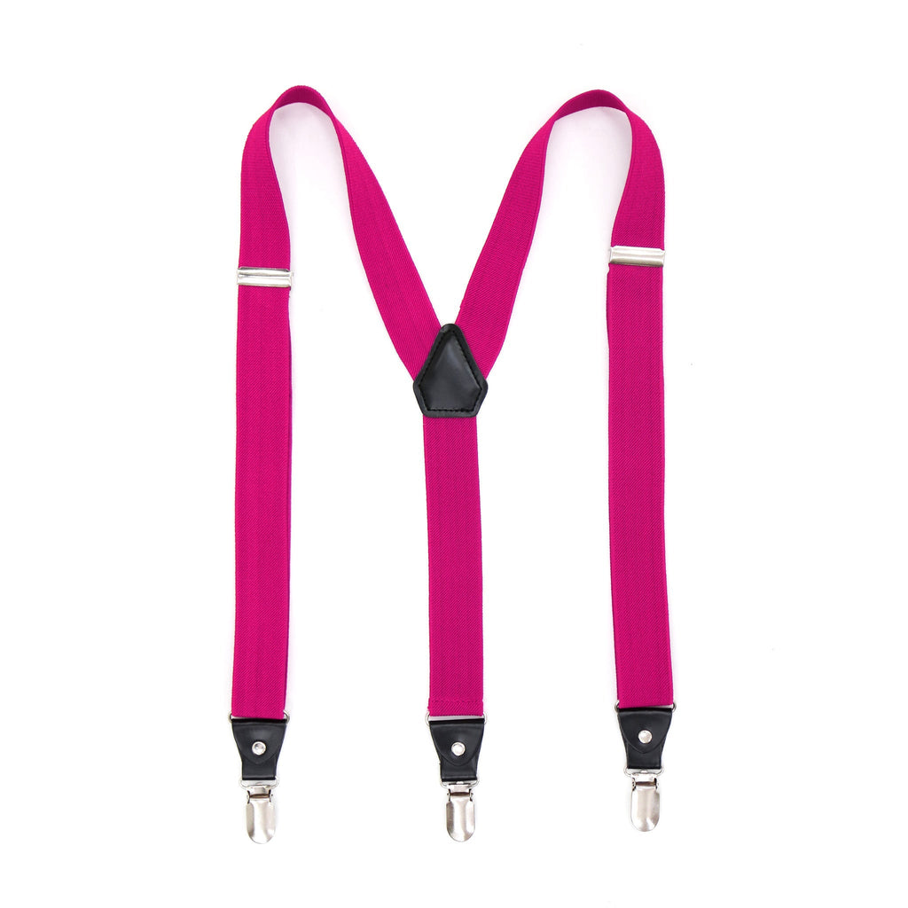 Fuchsia Clip-On Unisex Suspenders