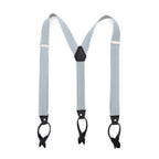 Grey Unisex Button End Suspenders
