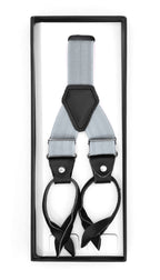Grey Unisex Button End Suspenders