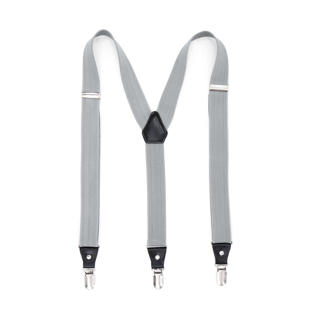 Grey Clip-On Unisex Suspenders