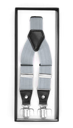 Grey Clip-On Unisex Suspenders