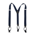 Navy Blue Unisex Button End Suspenders