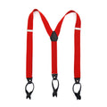 Red Unisex Button End Suspenders