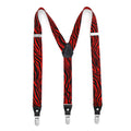 Black & Red Zebra Unisex Clip On Suspenders