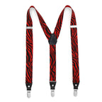 Black & Red Zebra Unisex Clip On Suspenders