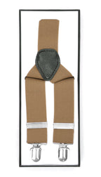 Light Brown Vintage Style Unisex Suspenders