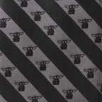 Star Wars Grogu Black and Gray Striped Tie