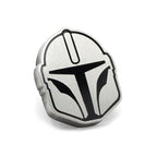 Star Wars Mandalorian Houndstooth Black and White Dress Socks and Lapel Pin Gift Set