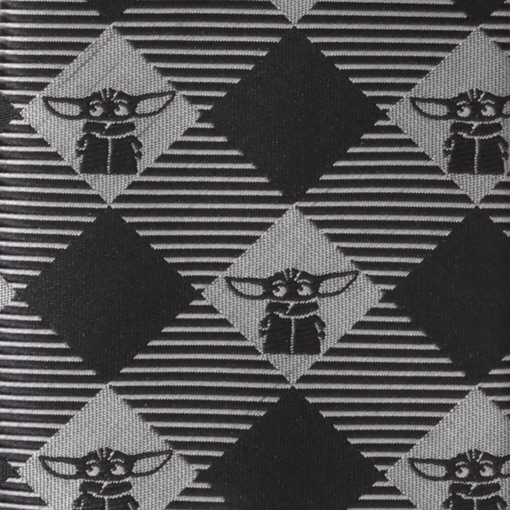 Star Wars Grogu Black Plaid Tie