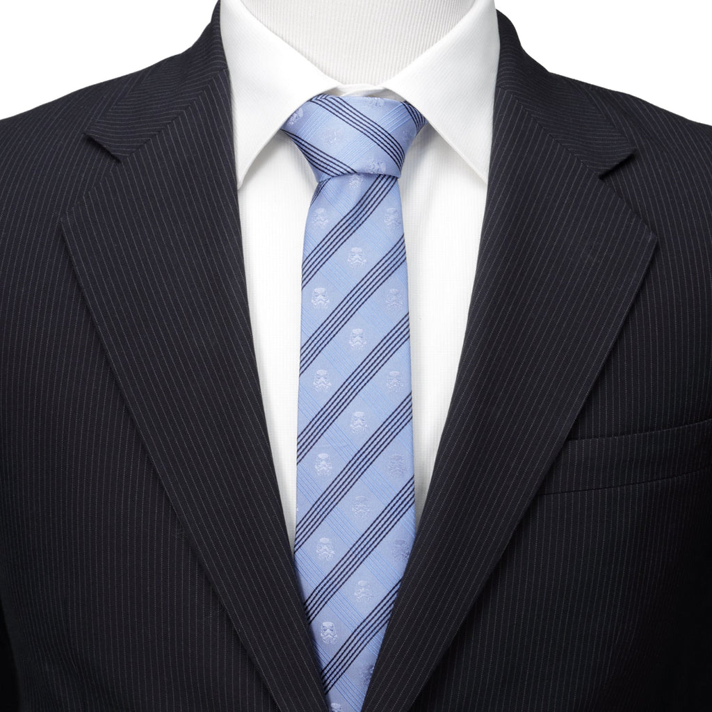 Star Wars Stormtrooper Blue Plaid Tie
