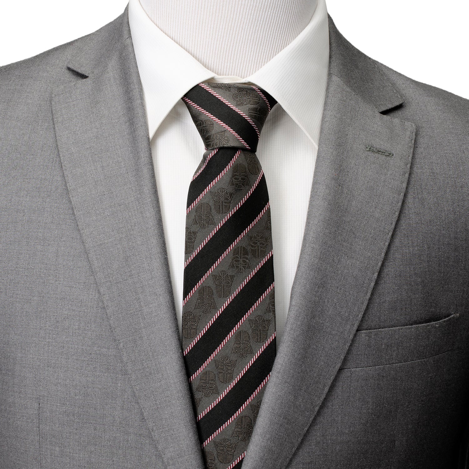 Star Wars Darth Vader Black and Gray Striped Tie