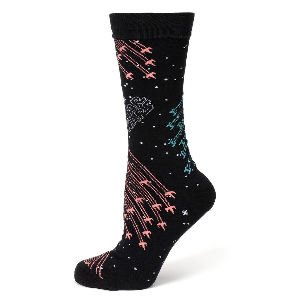 Star Wars X-Wing and TIE Fighter Battle Dress Socks and Lapel Pin Gift Set