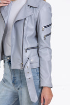 The Rodos Leather Gray Jacket