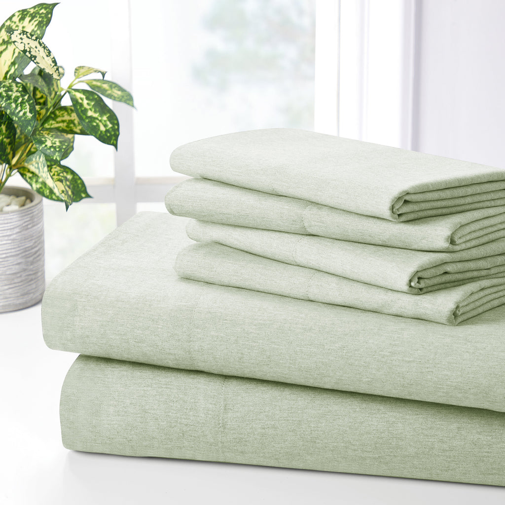 Bamboo 2000 Thread Count 6-Piece Chambray Sheet Set with SnugGrip