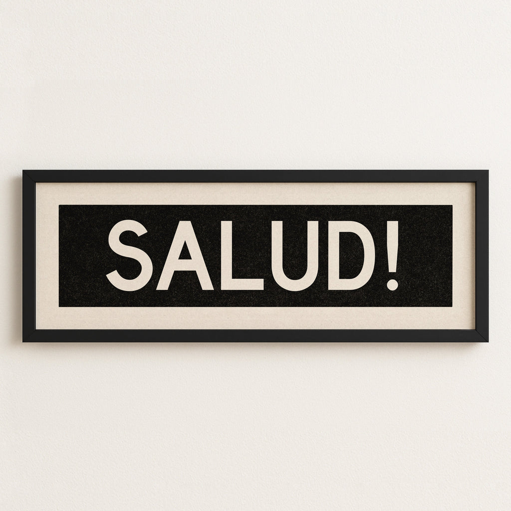 Framed Salud! Bus Scroll Sign