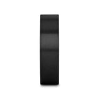SAN BERNARDINO Brushed Finish Flat Black Titanium Men’s Wedding Band - 6mm & 8mm
