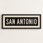 Framed San Antonio Bus Scroll Sign