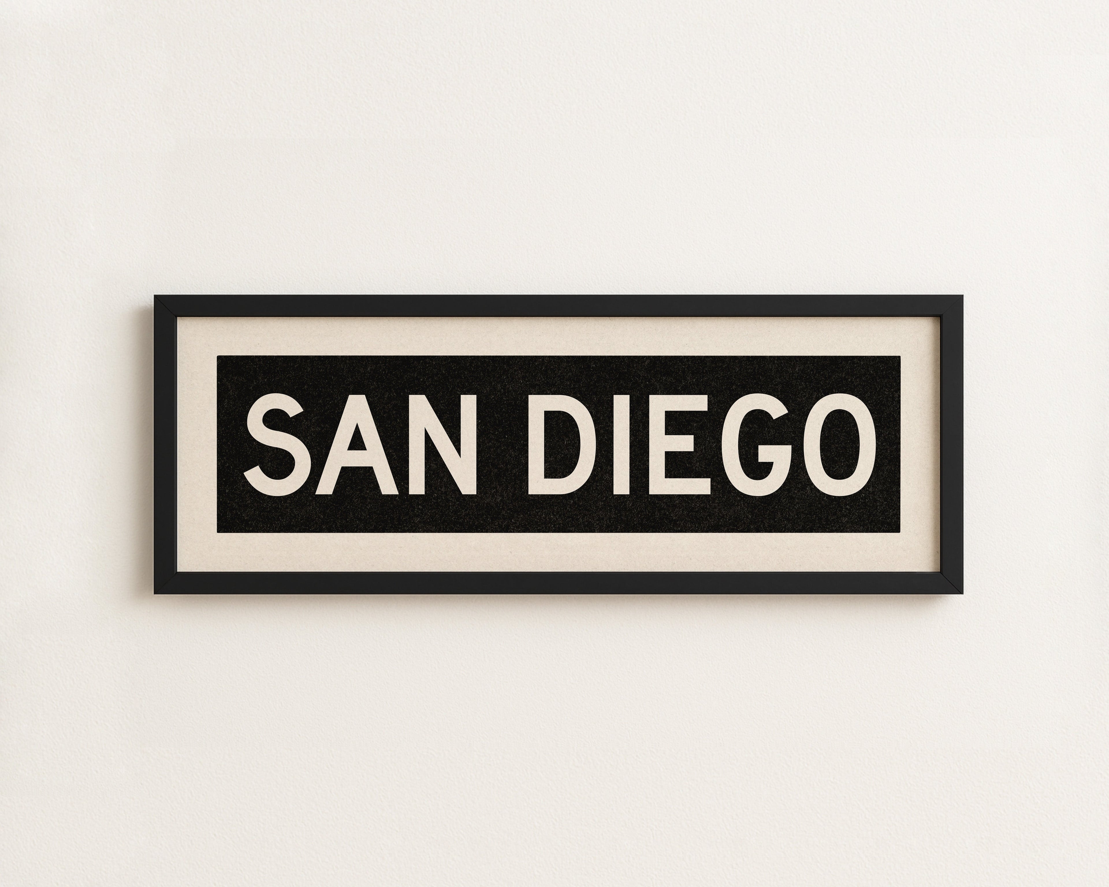 Framed San Diego California Bus Scroll