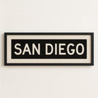 Framed San Diego California Bus Scroll