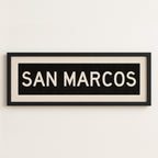 Framed San Marcos Texas Bus Scroll