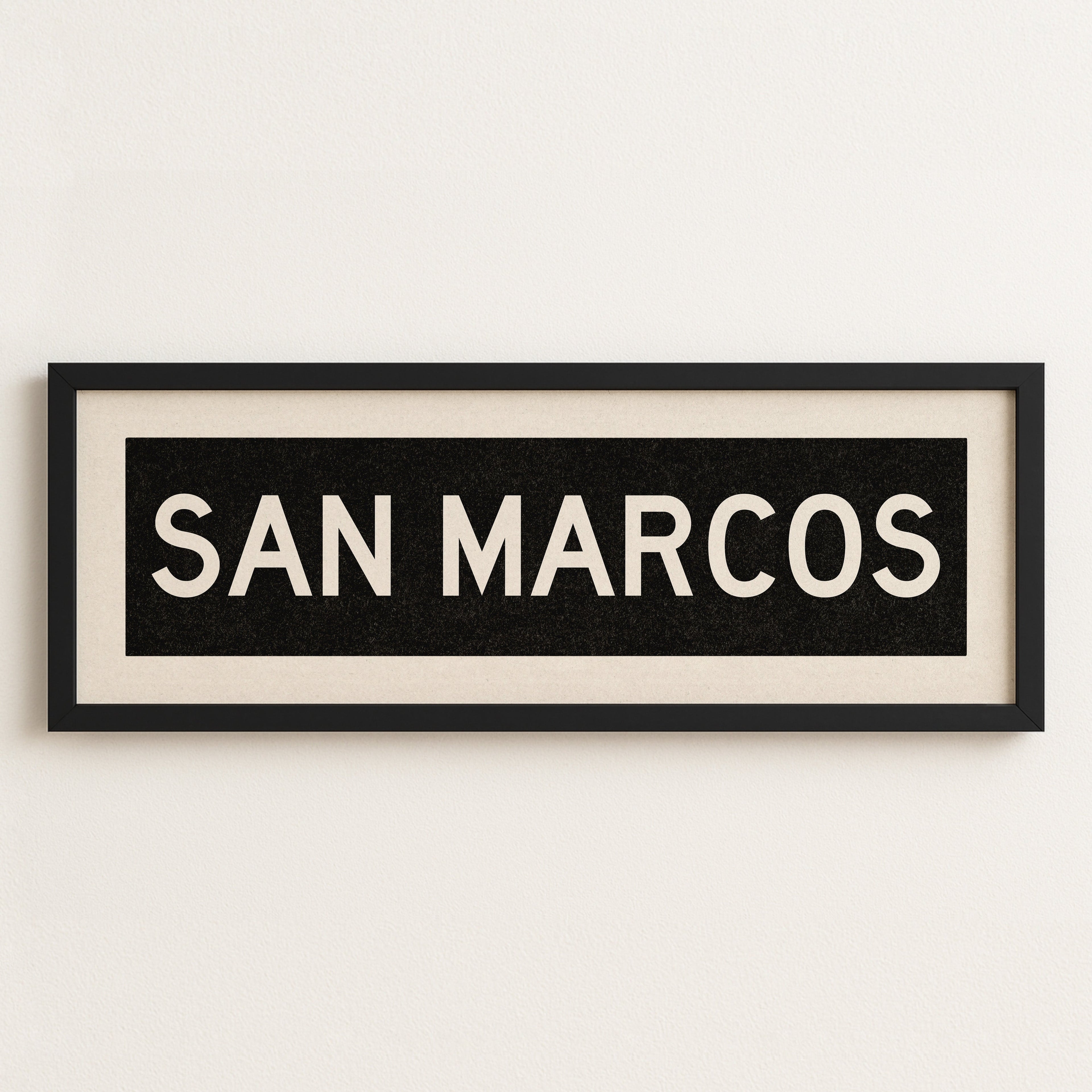 Framed San Marcos Texas Bus Scroll