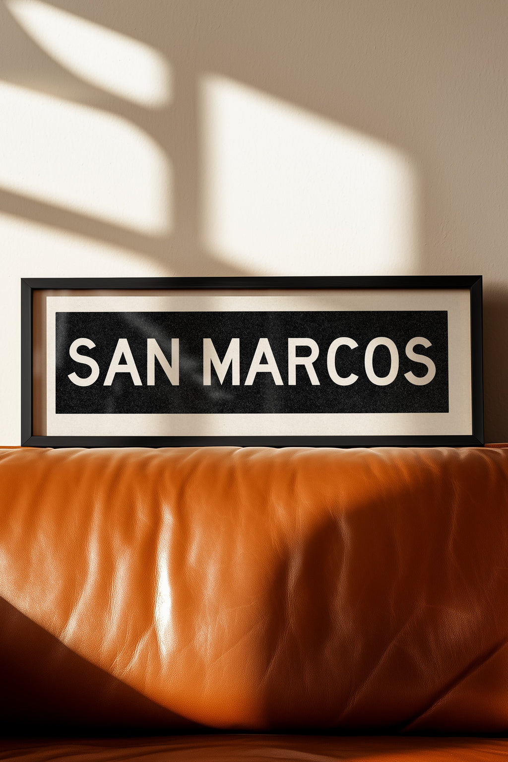 Framed San Marcos Texas Bus Scroll