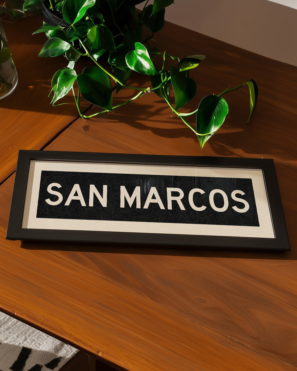 Framed San Marcos Texas Bus Scroll