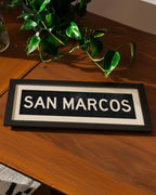 Framed San Marcos Texas Bus Scroll