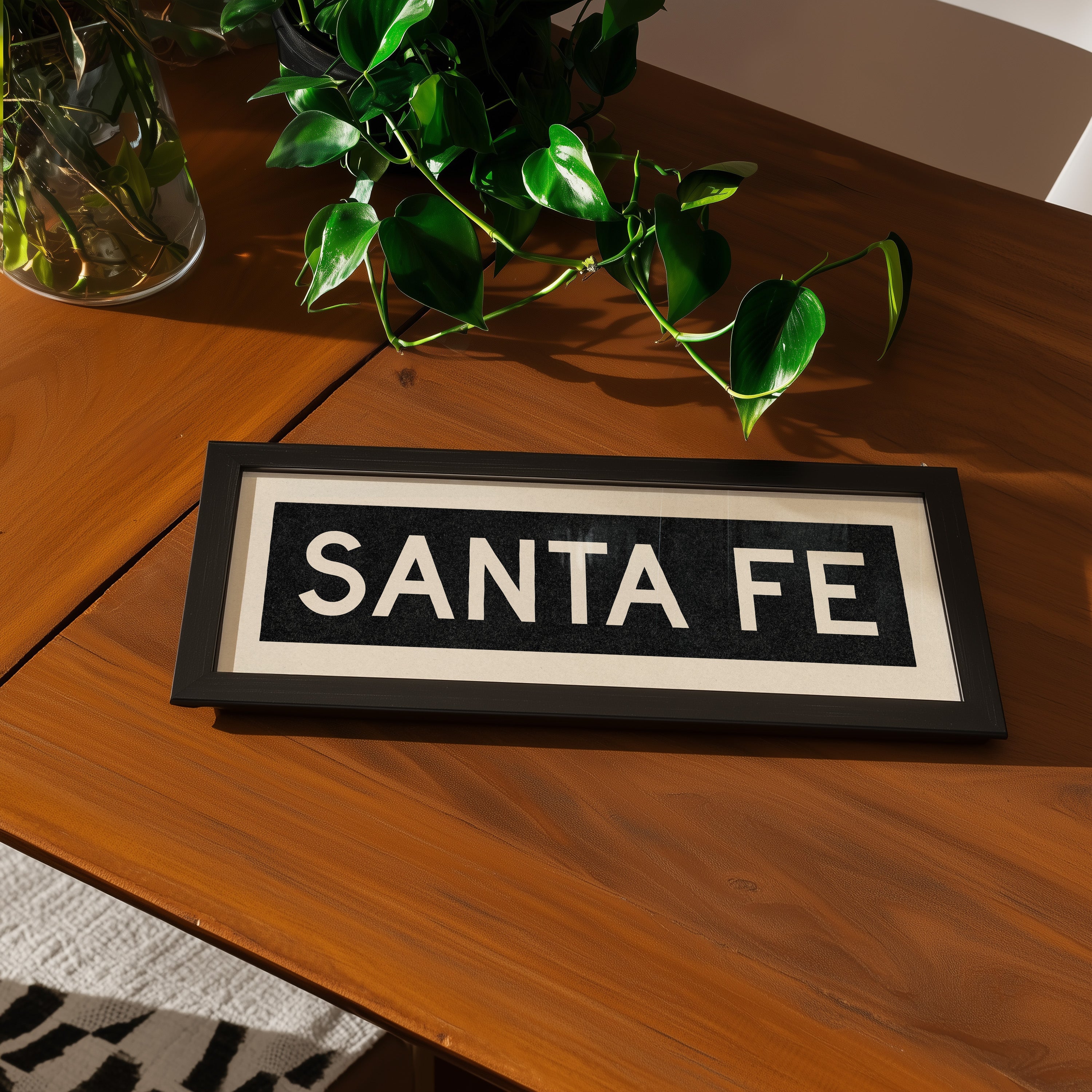 Framed Santa Fe New Mexico Bus Scroll