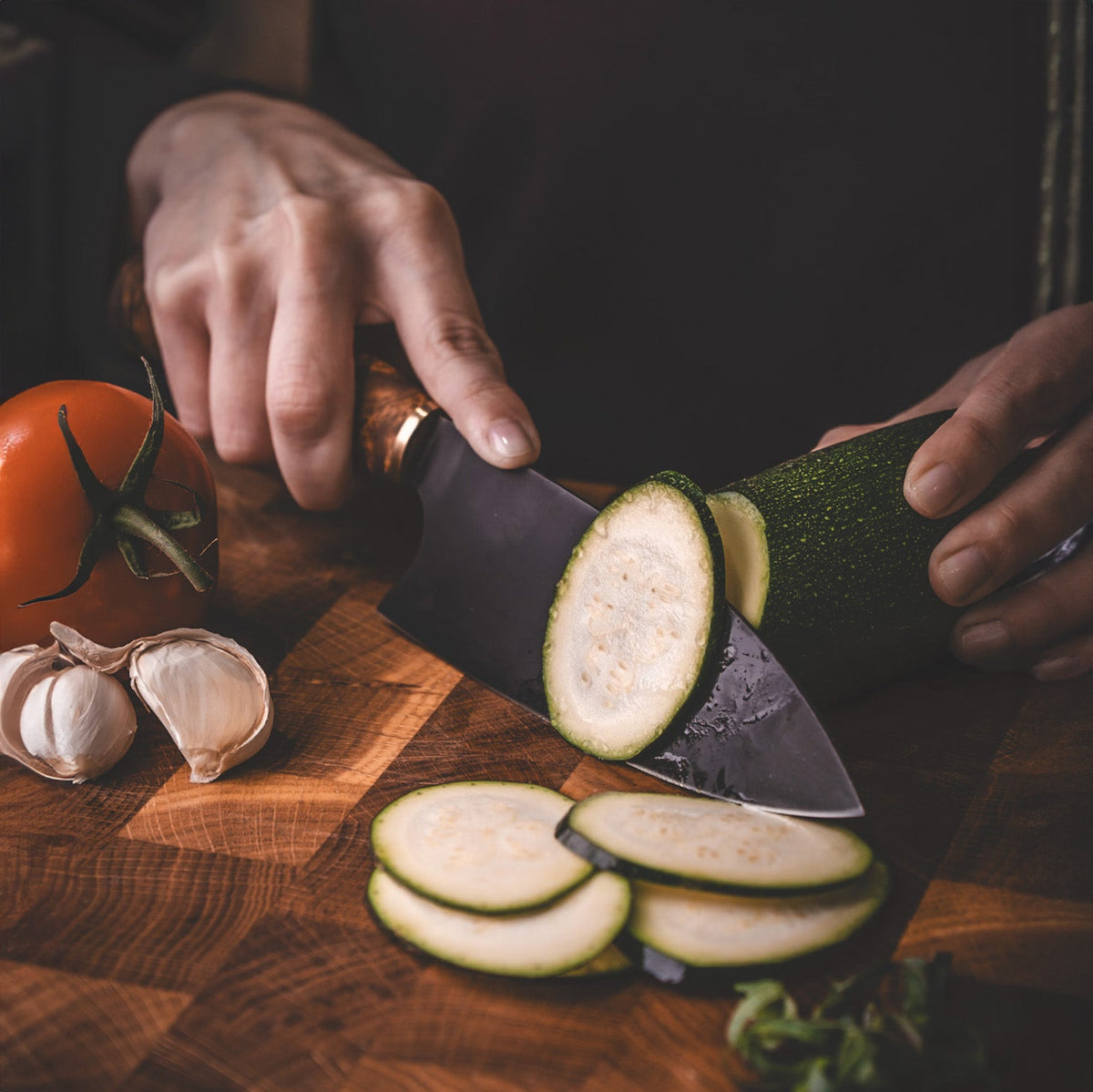 Roselli R760D The Santoku Knife With Dark Handle