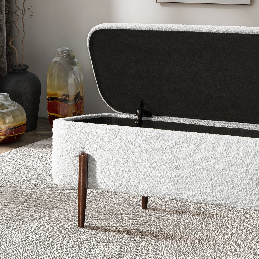 Sarna Ivory Boucle Bench