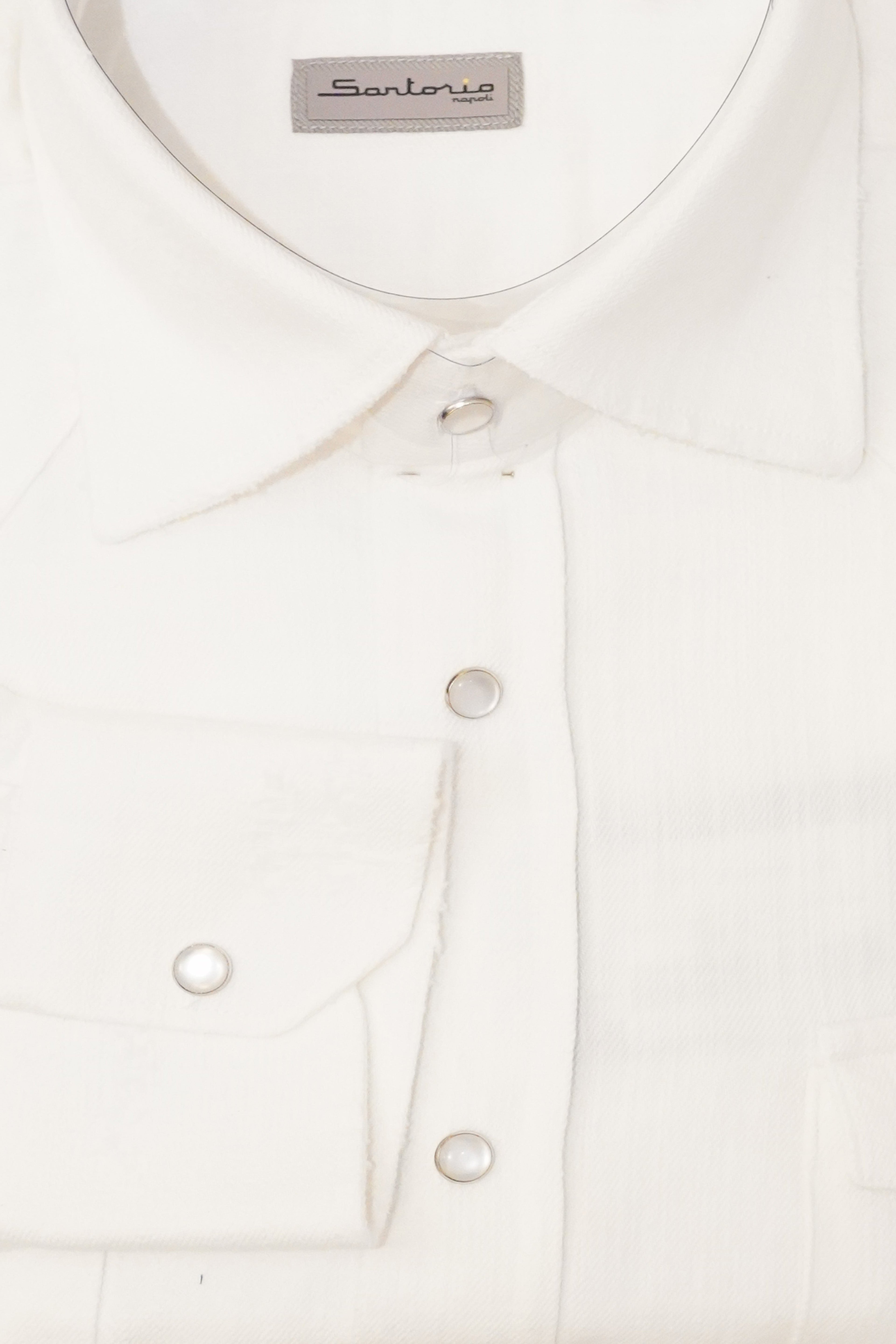Sartorio Denim Snap Button Cotton Shirt