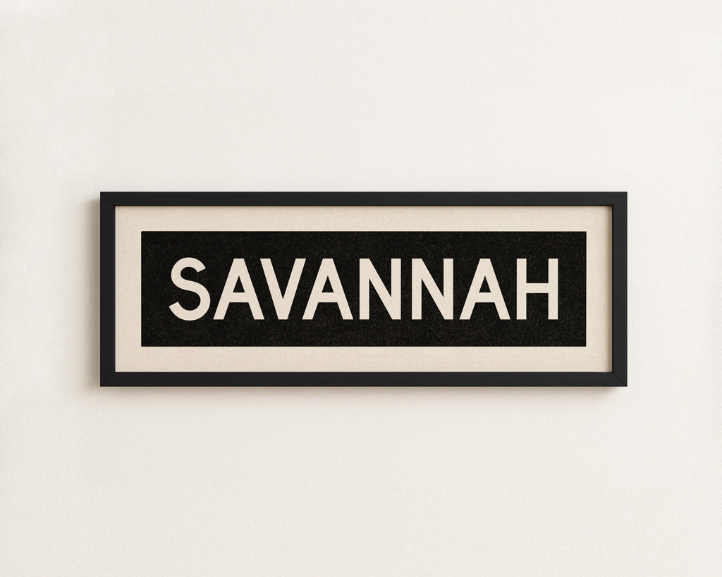 Framed Savannah Georgia Bus Scroll