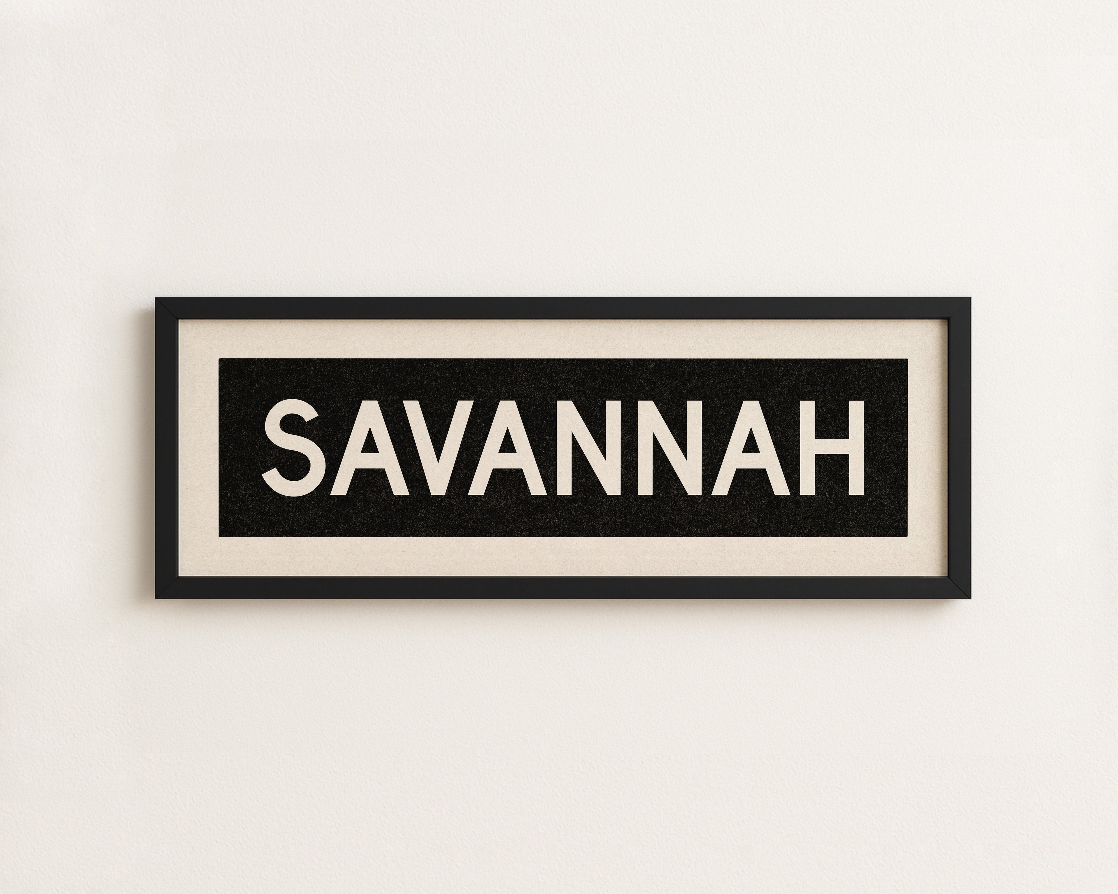 Framed Savannah Georgia Bus Scroll