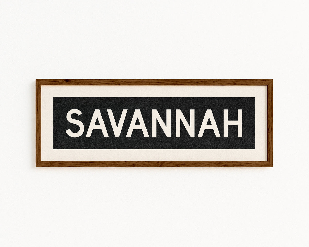 Framed Savannah Georgia Bus Scroll